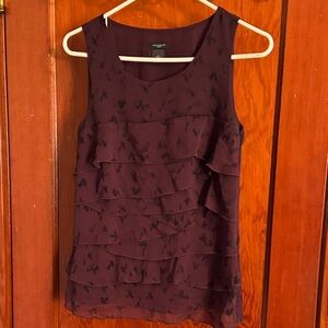 Ann Taylor Plum Layered Sleeveless Blouse